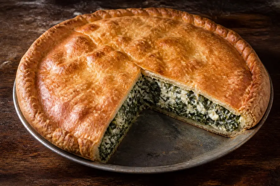 Homemade spinach pie